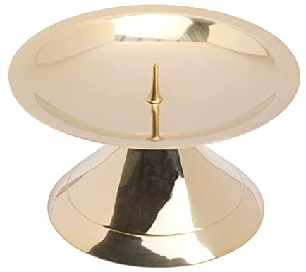 NKlaus Messing - Kerzenleuchter Gold rund poliert Ø 9cm mit Dorn Höhe: 5cm Fuß Ø 6,5cm. 10969