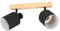 EGLO Deckenlampe Batallas, 2 flammige Deckenleuchte skandi, Deckenstrahler aus Holz, Textil, Metall, Wohnzimmerlampe in Natur, Schwarz, Weiß, Schlafzimmerlampe, Spots E27