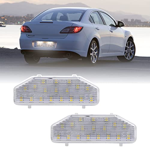njssjd 2 x LED-Kennzeichenbeleuchtung für M-azda 6 2006–2011 M-azda RX-8 RX8 2004–2012 Canbus weiße Rückleuchten