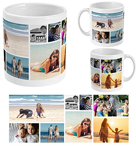 Yourdesign Personalised Photo Collage Mug - Personalise with 8 Photographs Creating a Unique customised Photo Mug Gift. Eco Friendly Packaging,