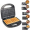 Sandwichera 3 en 1, Sandwichera Grill, Gofrera, Plancha para Waffle, 750W, Termostato Ajustable, Placas Extraíbles, Placas Antiadherentes, Indicador Luminoso, Protección sobrecalentamiento
