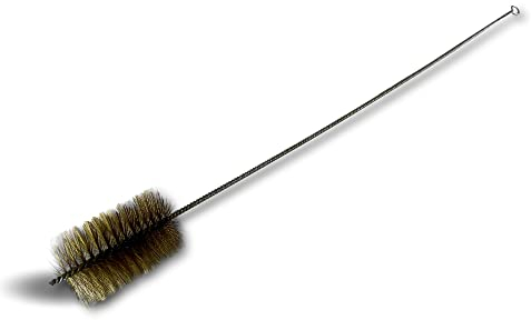 Goupillon chauffage pour carneaux | Ø 80 mm | Longueur totale 1 m | Brosse fil acier rond garnissage 100 mm | Ramonage ébavurage brossage conduit tube tuyau | Manche acier torsadé | Kibros 4ECL80