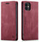 LOLFZ Handyhülle für iPhone 11, Vintage Dünne Schutzhülle RFID Schutz Kartenfach Standfunktion PU Leder Magnetische Klapphülle Kompatibel mit iPhone 11 - Rot
