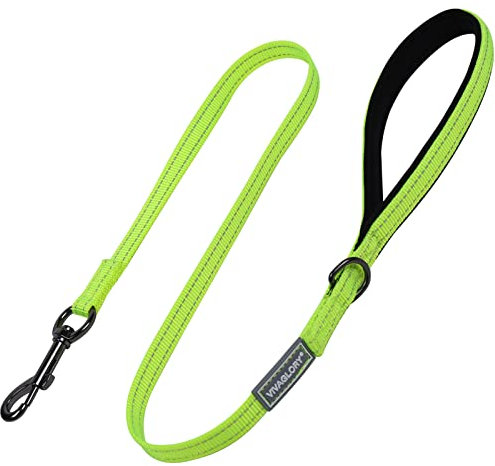 VIVAGLORY Dailyx Hundeleine, Welpenleine Hausleine Joggingleine Für Hunde, Hundeleine mit Schlaufe Und Gepolstertem Griff, Reflektierend & Gepolstert, 90 x 1.4cm, Helles Gelb