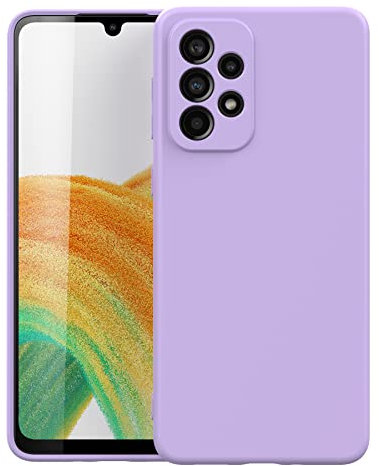 Foluu Liquid Silicone Case für Samsung Galaxy A33 5G Hülle, Silikon stoßfeste Handyhülle mit [weichem, kratzfestem Mikrofaserfutter] für Samsung Galaxy A33 5G 2022 (Lila)