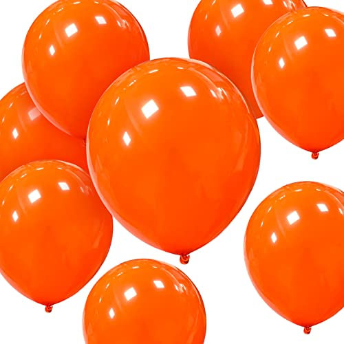 50 Stück Orangefarbene Party-Luftballons, 12 Zoll starke dicke Latex-Luftballons rund Helium-Ballon für Geburtstag Kinderparty Hochzeit Babyparty Halloween-Dekorationen