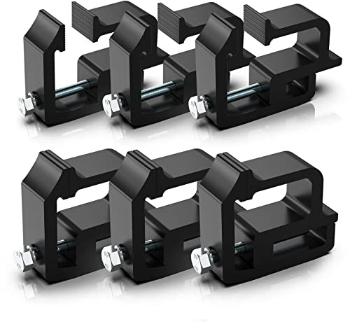 ovsor Truck Clamps Set of 6 Packs for Truck Camper, Truck Bed Clamps, Mounting Clamps for Dodge Ram 1500 2500 3500, F150, F250(6, Black)