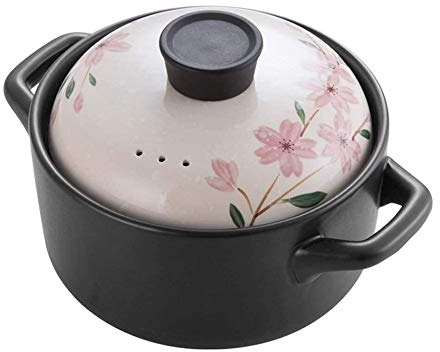 Cacerolas con Tapas Cacerola, Cacerola Redonda de cerámica, Olla de Barro Grande con Asas Dobles y Tapas (2,8 l)