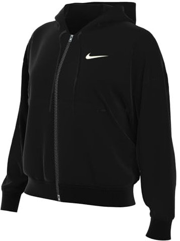 Nike Top W NSW Phnx FLC FZ OS Hoodie, Black/Sail, DQ5758-010, M