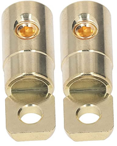 Jopwkuin Capicorda della Batteria, terminali ad Anello a Vite per connettori ad Alta precisione, Senza saldature, placcati in Oro per la Modifica dell'(0GA per 0‑2GA)