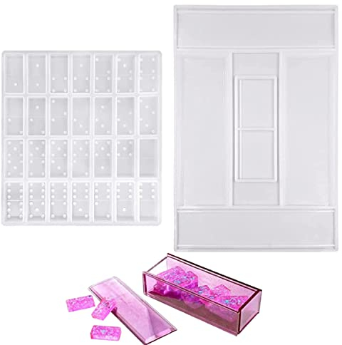 Accfore Paquete de 2 moldes de resina, caja de almacenamiento, molde de resina