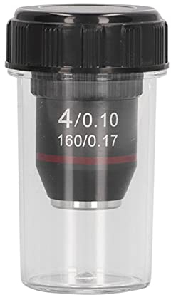 Obiettivo per microscopio acromatico, lente ad alto ingrandimento 4/0.10 4X resistente alla corrosione per microscopi biologici