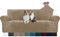 YSTELLAA Housse De Canapé en Velours 3 Places, Sofa Cover Extensible, Universelle Housse pour Canapé avec Accoudoirs, Protection Griffures, Antidérapant, Lavable, Camel