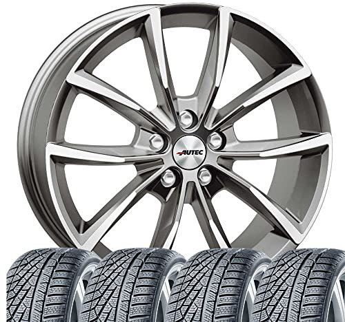 4 Winterräder Winter Astana 8x18 ET 25 5x112 Titansilber poliert mit 245/40 R18 97V NEX Winguard Sport 2 WU7 XL M+S