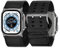 Tefeca Dual Series - Correa para Apple Watch Ultra, compatible con Apple Watch (lona negra con adaptadores plateados, ultra ancha 49/45/44/42 mm)