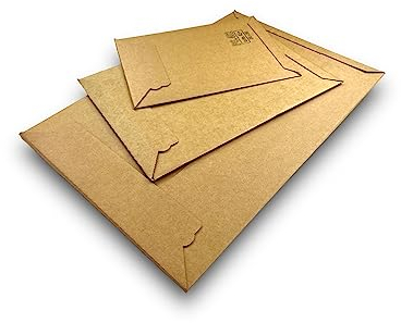 50x Versandtaschen Wellpappe DIN A4-250 x 353 mm selbstklebend - Versandtaschen aus Karton für Elektronik Bücher Transport - Warensendung Versandverpackung (50)