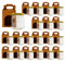Espirito Rebelde Lot de 20 pots en verre vides avec couvercle de 212 ml avec 20 bôites en carton pour 1 pot de confiture - Inclut un couvercle à vis doré, pour confitures, conserves, miel