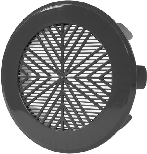 Vent Systems 99 mm to 124 mm / 4 to 5 Inch Round Graphite Grey Soffit Wall Vent - Adjustable, Flexible Fit Grille Cover with Dust Grid - Air Grill for Home, Office, Garage, Kitchen, Bathroom