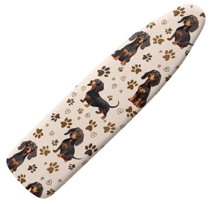 KUIFORTI Cute Dachshund Ironing Board Cover and Pad Standard Size,Portable Tabletop Ironing Board Cover Thick Ironing Board Protective Guard Stretchy Cover with Elastic Edge