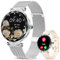 niolina Smartwatch Donna con Chiamate Bluetooth, 1.19 AMOLED Orologio Smartwatch Donna con 24H Cardiofrequenzimetro Monitor del Sonno SpO2, 100+ Sportive Fitness Tracker per Android iOS, Argento