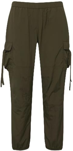 Ulla Popken Damen große Größen Übergrößen Plus Size Cargohose, Utility-Style, Elastikbund, Gummisaum olivgrau 62 824278200-62