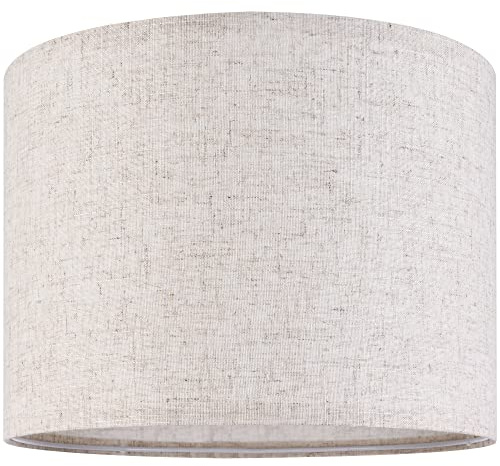GO&SO Oatmeal Linen Lampenschirm, groß, Trommelleinen, 40,6 cm oben x 40,6 cm unten x 30,5 cm hoch (Spinne), Bauernhaus-Lampenschirm für Tisch- und Stehlampe, Ersatz-Lampenschirm