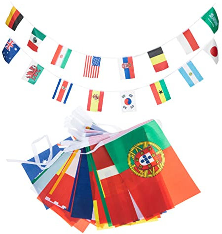 Kisangel Länder Wimpelkette Polyester Fahnen Für Partys Festivals Und Dekorationen Wm Länderflaggen Girlande Tragbar Und Vielseitig Einsetzbar