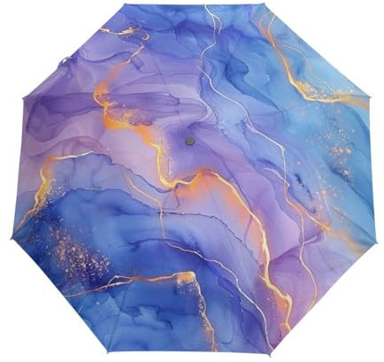 Marbre Cuivre Métallisé Violet Parapluie Pliant Enfant Garçons Filles Automatique Protection UV Parapluies Coupe-Vent pour Voyager
