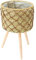 Generico Macetero con 3 Patas de Madera – Soporte para Flores Trenzadas – Cesta para macetas Tejidas | Soporte para Maceta | Soporte para Maceta | Soporte para Maceta para Plantas Cesta para