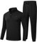 MoFiz Tuta Uomo Completa Casual Sportiva Tuta da jogging Manica Lunga 2 Pezzi 1/4 Cerniera Felpa e Pantaloni con Tasche Nero 07 Taglia EU L
