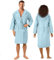 JEMIDI Peignoir de bain homme - Robe sortie de bain en microfibre avec capuche ceinture taille S à XL - Peignoir bain femme unisexe douche plage piscine