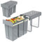UISEBRT Cubo de basura para cocina, armario empotrable, sistema de separación de residuos con tobogán, color gris, 1 x 20 l, 1 x 10 l