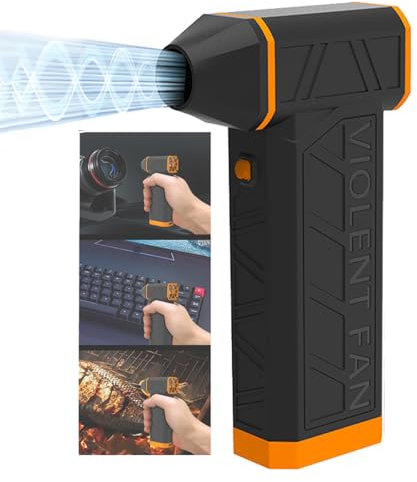 hKjPlvf Handheld Mini Turbo Jet Fan 130000RPM 3 Speeds Violent Blower 52m/s Brushless Motor Compressed Air Duster Keyboard Car Cleaning Tool, Pet Dryings, Air Cushion Inflation
