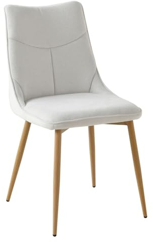 HowHomely Cremefarben Esszimmerstuhl | Polsterstuhl Esszimmer 88,5x47x59 cm | Stuhl Samt mit Holzbeine | Weiche und Ergonomisch Geformte Küchenstühle für Wohnzimmer oder Büro