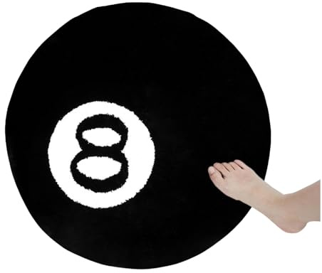 Gatphy 8 Ball Billard Teppich Rund Große 100x100cm Tuftingweicher mit rutschfest Waschbare Maschinenwaschbar Teppiche für Room Decor Themenzimmer Teenager Billardbegeisterte