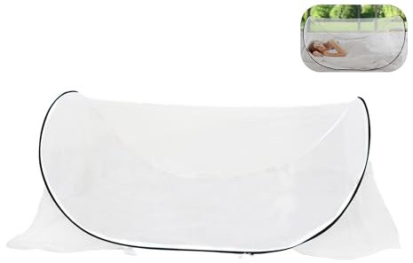 Gugxiom Zanzariera pieghevole per letto singolo, zanzariera, da viaggio, zanzariera, rete per bedroom, outdoor, campeggio (nero)