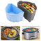 HoneTeek Crock Pot Liners, Silicone Slow Cooker Liners for 6 7 8 Quart, Reusable Crock-Pot Divider for Oval or Round Small Pot Slow Cookers, BPA-Free Dishwasher Safe (Gray & Blue)