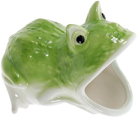POPETPOP Ceramic Frog Flowerpot Cartoon Animal Succulent Pots Drainage for Desktop Garden Ornaments Outdoor
