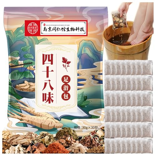 48 Flavor Herbal Detox Foot Soak - Foot Bath Herb Pedicure Spa Bath Soak Foot Detox Soak to Remove Toxins - Relieve Fatigue 、Improve Sleep、Dispel Cold & Dampness (900 g (30g x 30pcs), Green)