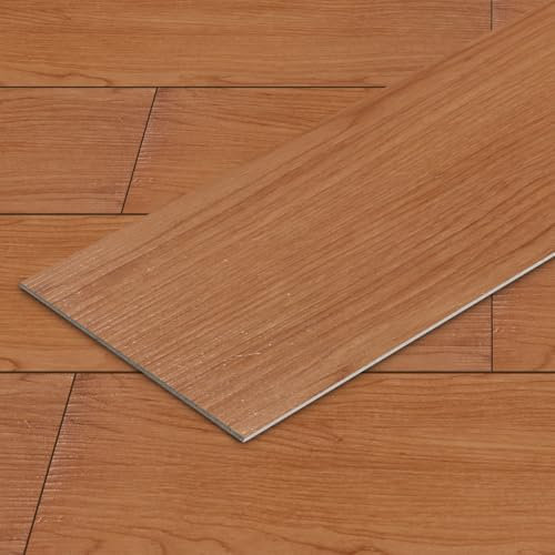 Eikuavons PVC Bodenbelag Selbstklebende, Vinyl-Fliesen, Vinylboden, 91,44 cm x 15,24 cm - Dicke 2 mm, Vinyl Laminat Rutschfeste Dekor-Dielen für Schlafzimmer, Wohnzimmer, 72 Fliesen/10 ㎡, Holz braun