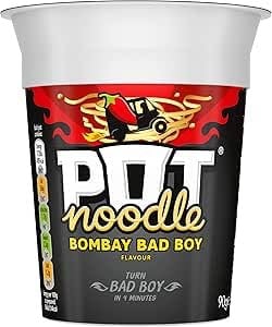 Pot Noodle Variety Pack - 6 Varieties 2 of Each Flavour - Chicken & Mushroom, Original Curry, Beef & Tomato, Chinese Chow Mein, Bombay Bad Boy, Piri-Piri Chicken - Instant & Tasty On The Go Meals