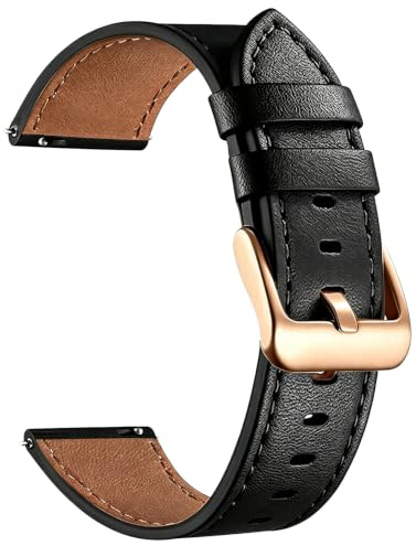 Sundara 18mm 19mm 20mm 22mm Leder Uhrenarmband kompatibel mit Garmin/ID205L/Galaxy/Huawei/Amazfit/Coros Uhren Unisex Uhrenarmband
