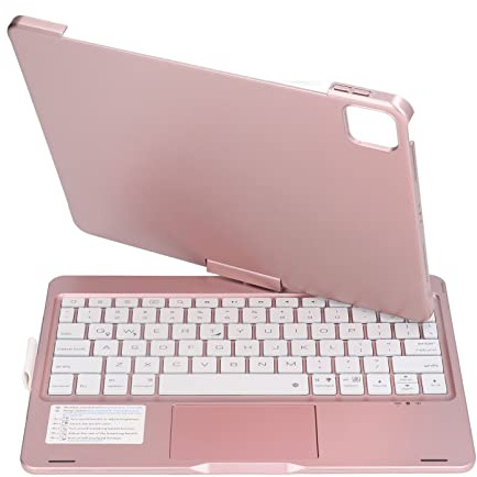 lvifloae Étui à 5e génération avec Clavier à 360 degrés Rotatif avec RVB Backlight Rose Gold Keyboards Teclado Parafor iOS Tablet 11in 10.9Intouchpad pour l'air 11 Pouces M3