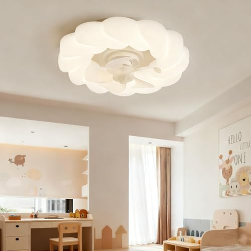 Harpochten Leiser LED Deckenventilator Mit Beleuchtung, 6 Wind Und Dimmbar Schüttelnder Kopf Moderner Deckenlampe Mit Ventilator Kinderzimmer Schlafzimmer Kindergarten Wohnzimmer Usw