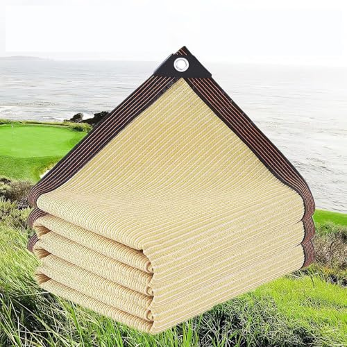 Voile Ombrage,HDPE Toile D'Ombrage Pergola Serres Filet D'ombrage,Protection Rayons 80-95% UV Filet D'ombrage,pour La Couverture VéGéTale/Jardin/Voitures/Terrasse/Camping,Beige,2x6m