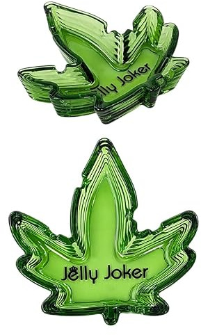 Hanfblatt Aschenbecher aus Glas – Mit Jelly Joker Logo – 12,5×12,3cm [ATA22001]