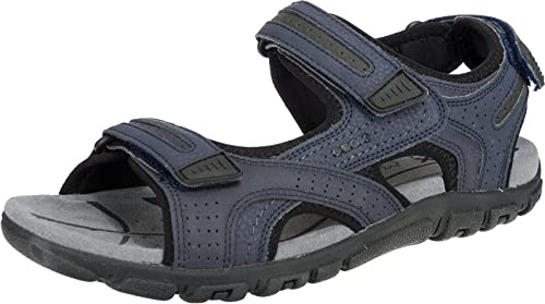 Geox Herren U Sandal Strada D Riemchensandalen, Blau Navy Dk Grey, 42 EU