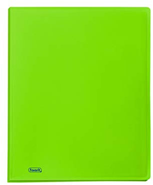 Favorit 400102296 Portalistino Neon con 40 Buste Formato Interno 22X30 cm, Verde Fluo
