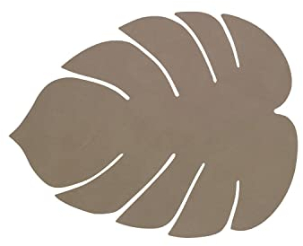 LindDNA Tischset Monstera Leaf aus recyceltem Nupo Leder in der Farbe Army Green mit Einer Größe von 26X22cm, 989960