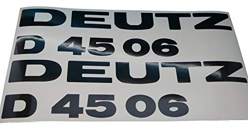 DEUTZ D4506 Schriftzug Aufkleber in schwarz, Sticker/Beschriftung, zum Oldtimer Restaurieren von Lack & Verkleidung. Schlepper Emblem Alternative